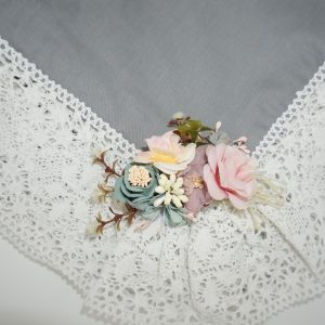 Gracious Grey Bespoke Lace Swaddle Wrap